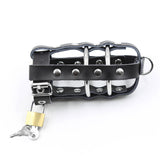 Ohmama fetish leather cover with metal rings and padlock