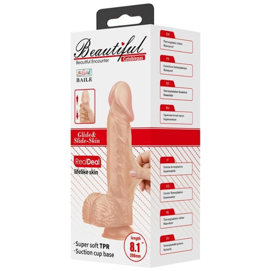 Schöne Begegnung Catoblepas flexibler realistischer Hodendildo 20,6 cm – natürlich