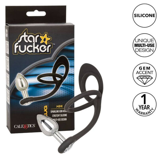 Calexotics star fucker mini plug metal sex toy anal with double enhancer silicone