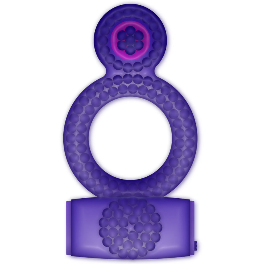 Casual Vibrating Penis Ring Double Pleasure - Purple