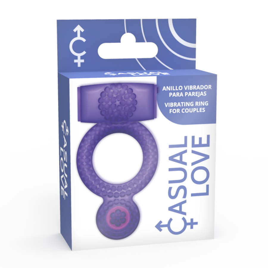 Casual Vibrating Penis Ring Double Pleasure - Purple