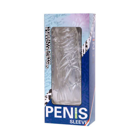 Penis sleeve purple realistic in silicone adaptable 13cm