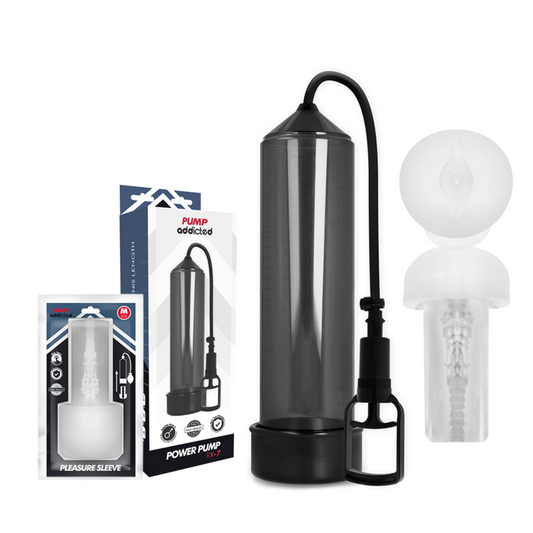 Pump addicted RX7 black erection pump with masturbator
