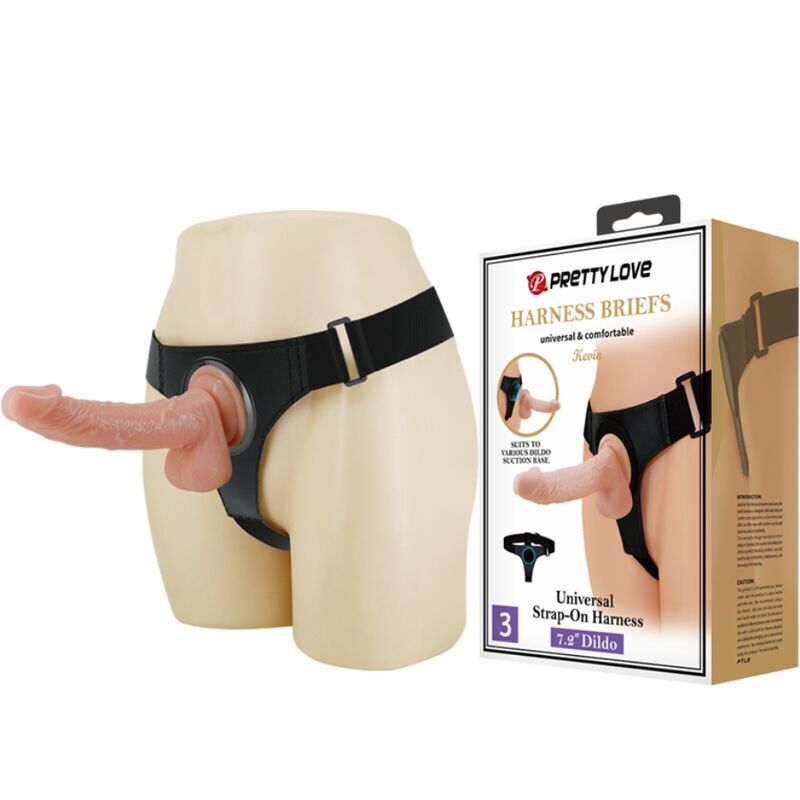 Pretty love - imbracatura slip universale imbracatura con dildo kevin 19 cm naturale
