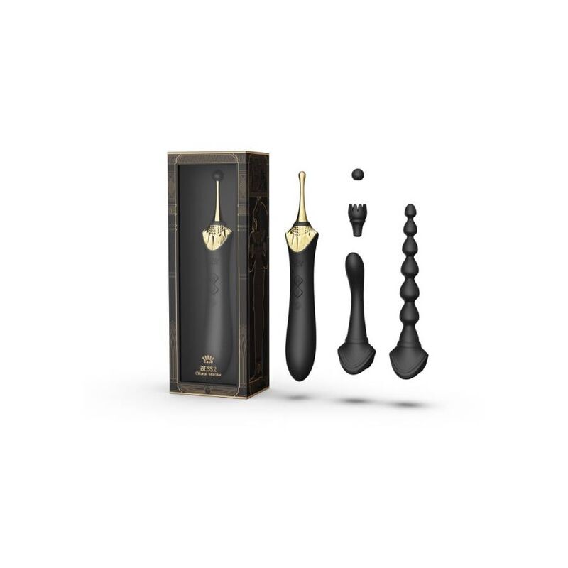 Zalo bess 2 clitoral massager anal beads g-spot stimulation sex toy vibrator black