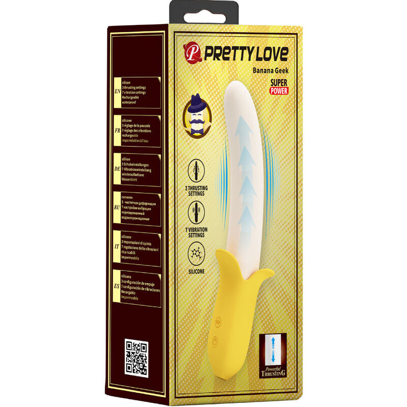 Pretty love banana geek super power 7 vibration up&down silicone black sex toy