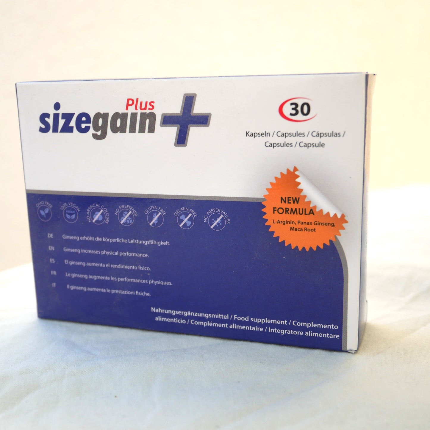 SIZEGAIN PLUS – NATÜRLICHE 30-PILLEN-VERSTÄRKUNG FÜR MÄNNLICHE, stärkere, längere und härtere Erektionen