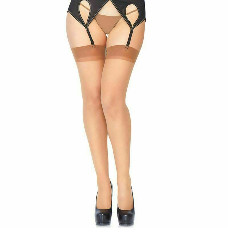 Leg Avenue Women Sexy Lingerie High Thigh Stockings Pantyhose Long Sock Brown