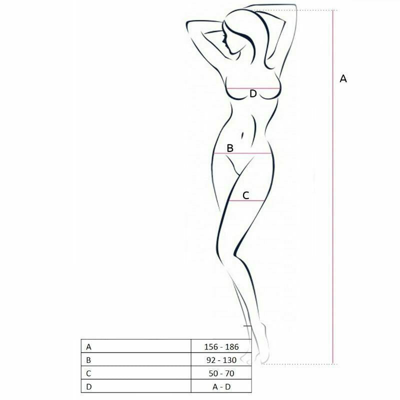 Passion Woman BS058 Bodystocking Black Sexy Lingerie Open Crothless One Size