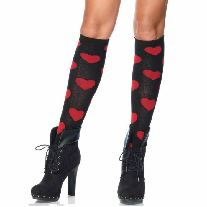 Women's Love Knee Long Socks Heart Sexy Leg Avenue Hosiery Lingerie Female O/S
