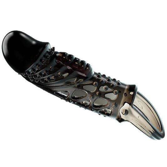 PRETTY LOVE CECELIA Vibrating Penis Sleeve Black stretchy Stimulator Sex Toys