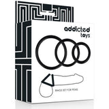 Set of Cockring Sex Toys For Men Erection Delay Addicted Toys Black Penis Rings