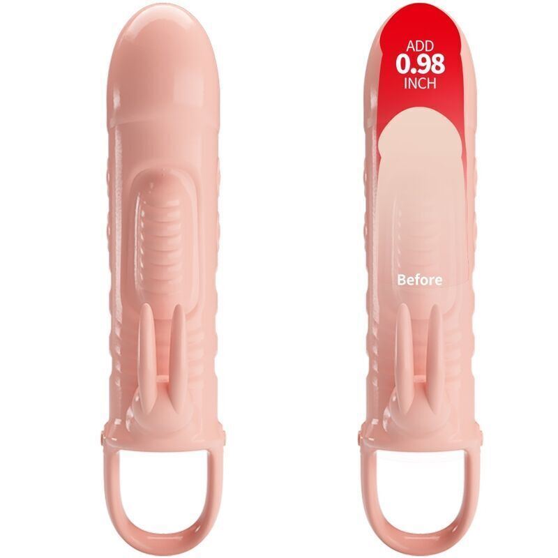 PRETTY LOVE SLOANE Vibrating Penis Sleeve Rabbit Flesh Natural color Sex toys