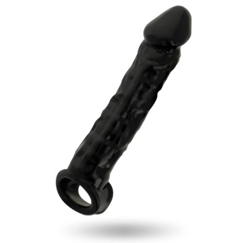 Penis-Extender-Male-Extension-Sleeve-Realistic sex toy men - Addicted Toys Black