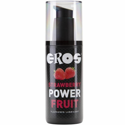 EROS Power Fruits aromatisiertes Gleitmittel, essbare Erdbeere auf Wasserbasis, 100 ml