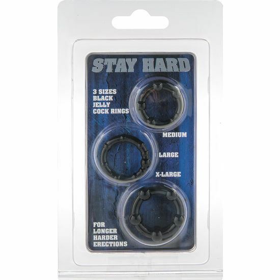 Sevencreations Three Black Penis Rings Set for Erection Enhancer Male Sex Toys