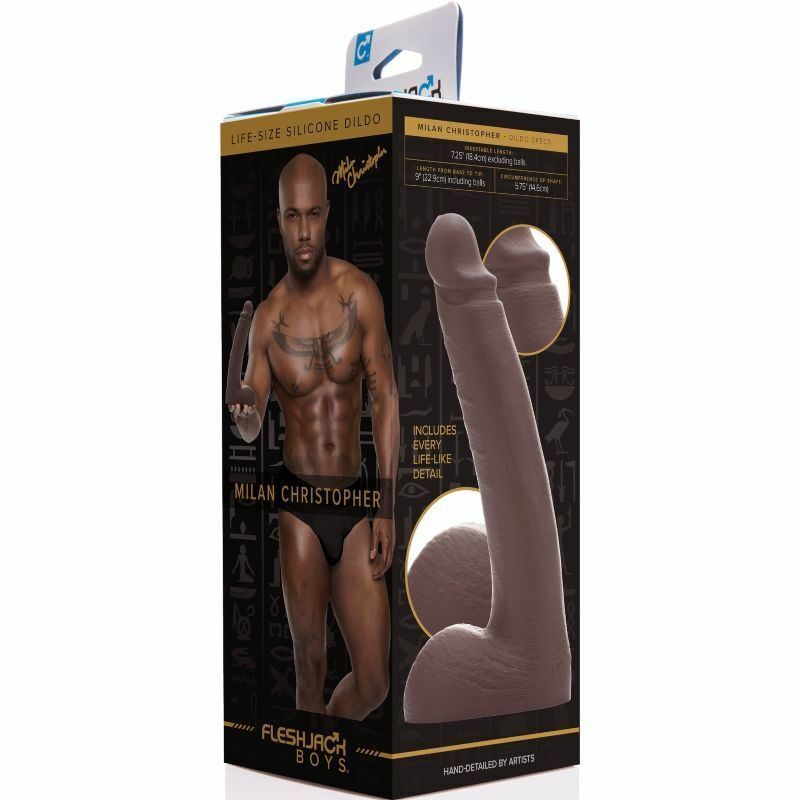 Black Dildo Fleshjack Milan Christopher Big Penis Realistic 7.2-' Inches 18.4 cm