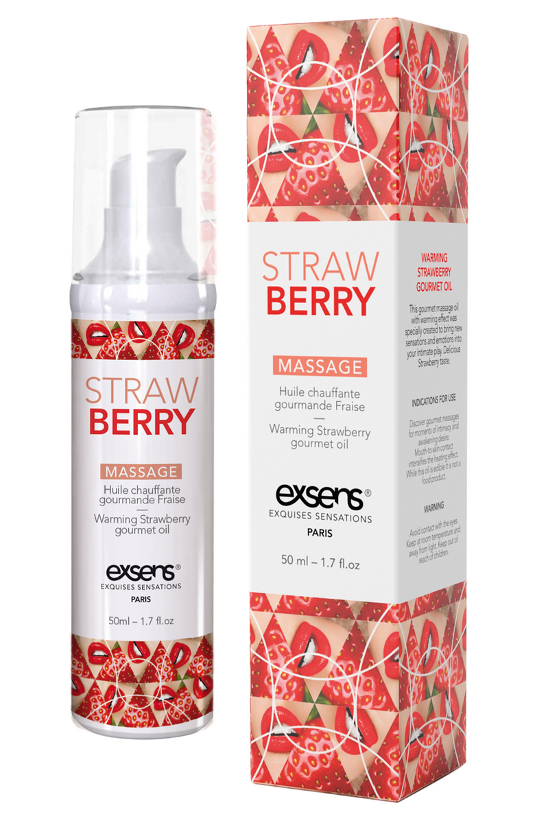 Indulge in Sensual Bliss with EXSENS Strawberry Warming Massage Oil