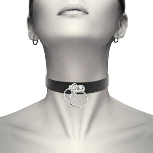 Choker Necklace for Women Vegan Leather Double Ring