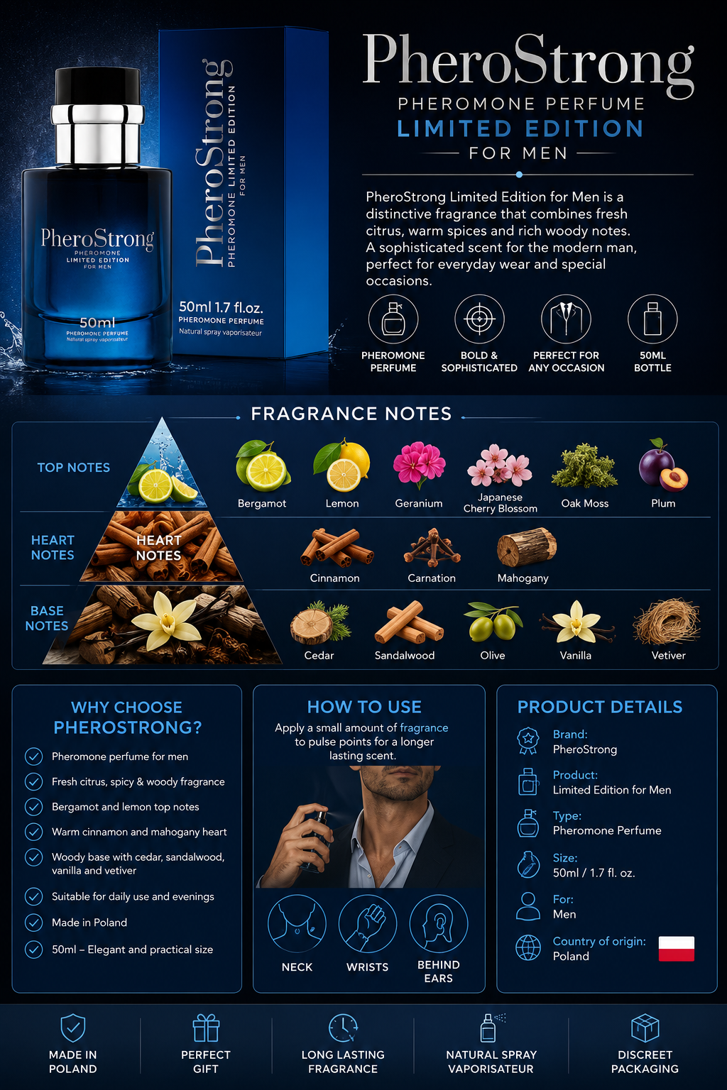 PheroStrong Pheromone Perfume for Men – Limited Edition 50ml