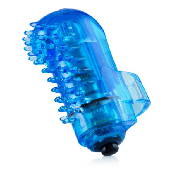 Screaming O fing O's prickelnd blau vibrierenden Bullet-Massagegerät als Sexspielzeug an den Fingern