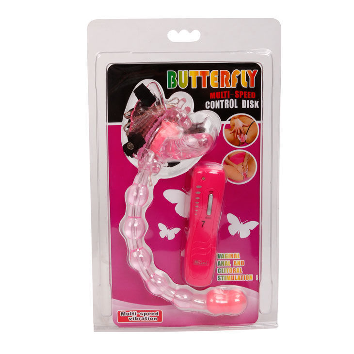 Pink butterfly triple stimulation 7 rhythms vagina clitoris anus sex toy vibration