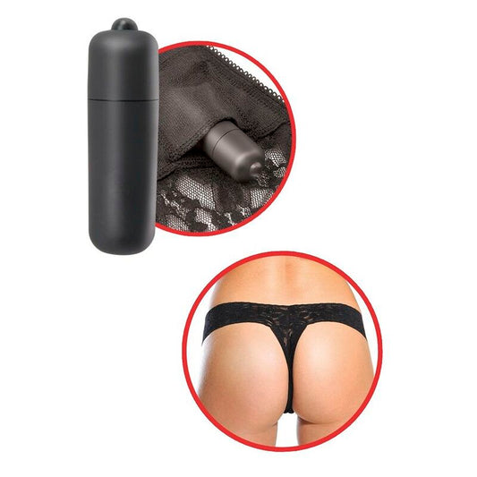 Mutandine vibranti indossabili fantasia fetish perizoma in pizzo nero con vibratore sex toy