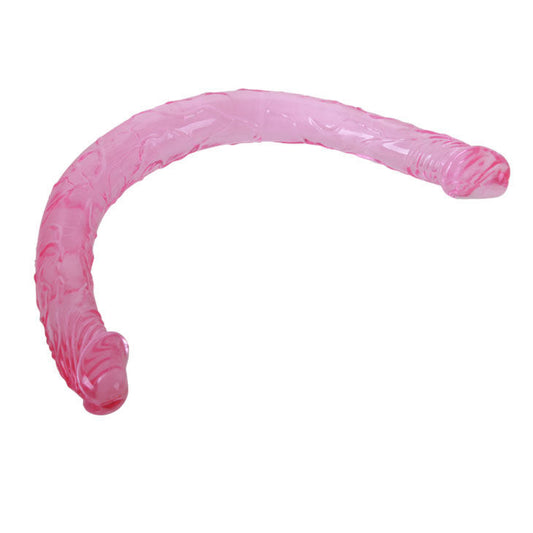 Baile Double Dong, rosa, 44,5 cm, doppelköpfiger, flexibler Jelly-Sexspielzeug