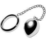 Metal hard cock ring 40mm + chain with metal ball plug anal bdsm couple sex toy