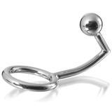 Metal hard cock ring with anal intruder hook 45mm sex toys anus humiliation man