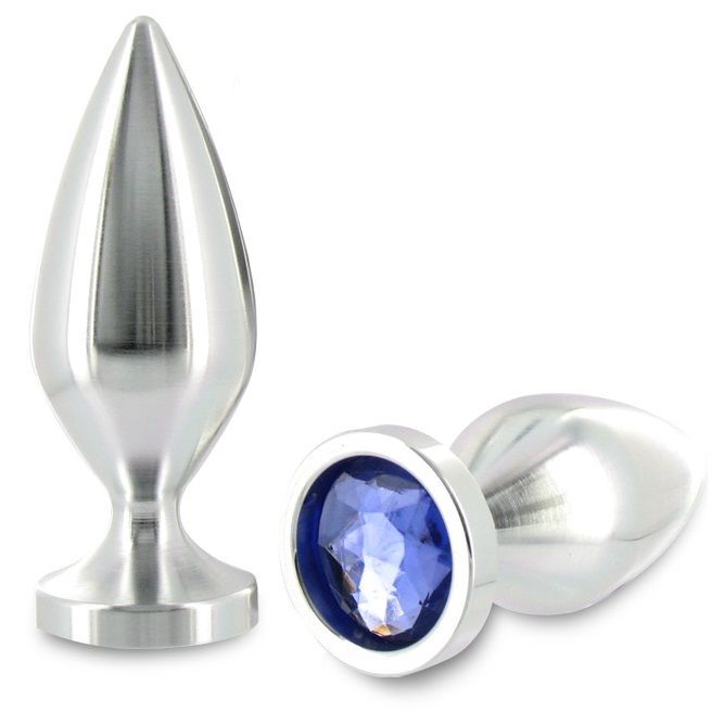 Metal hard anal plug aluminum color crystal large butt dilator 10.16cm