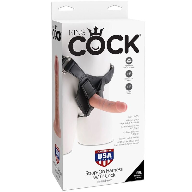 Strapon King Cock Harness mit realistischem Penisdildo 15,20 cm Pegging Anal Homosexuelles Paar