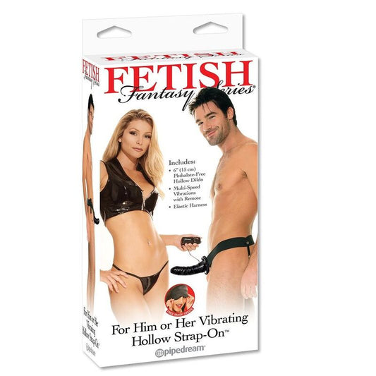 Fetish hollow harness vibrator for him and her black 14cm