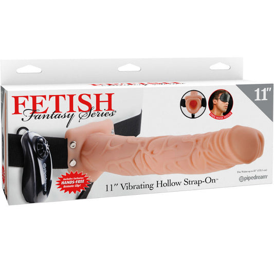Fetish fantasy series 11" vibrator harness with hollow testicles man 27.9cm natural