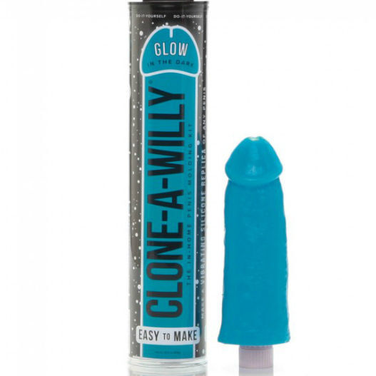 Clone a willy glow in the dark blue penis cloner with vibrator