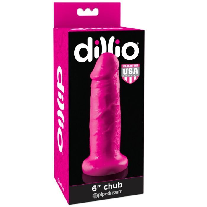 Dillio dildo with suction cup chub 15.2cm pink