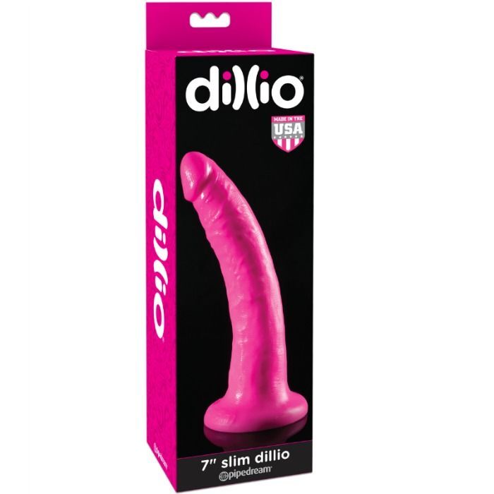 Dillio dildo with suction cup 17.8cm - pink