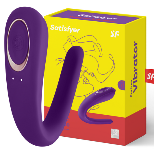 Satisfyer partner sex toy vibrator stimulating both couple