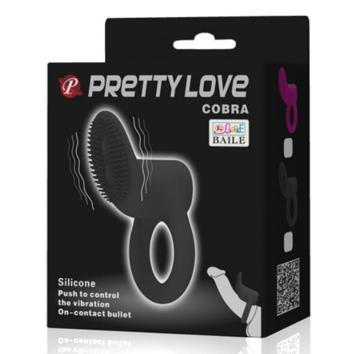 Pretty love cobra vibrating ring black sex toys silicone