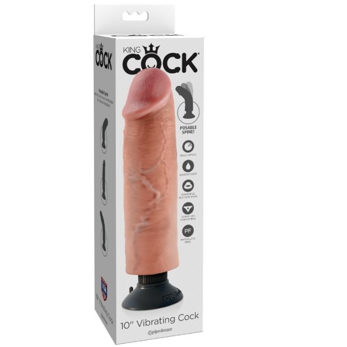 Realistischer Dildo 25,5 cm mit starkem Saugnapf, Vibrator, King Cock, Sexspielzeug, natürlich