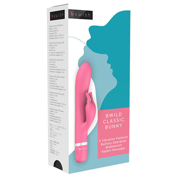 B swish bwild klassisches Hasenmassagegerät mit Kaninchen – Magenta-Vibrator-Sexspielzeug