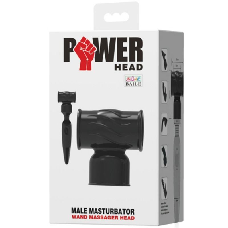 Power head male masturbator interchangeable massager head sex toy stimulation