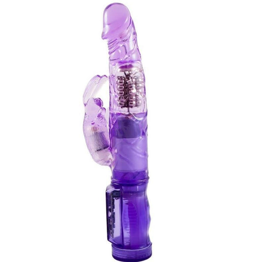 Baile happy angel purple mini rotator with rabbit vibrator vaginal anal sex toy