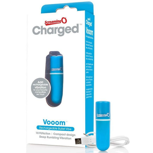 Screaming O rechargeable vibrating bullet vooom blue sex toy portable bullet