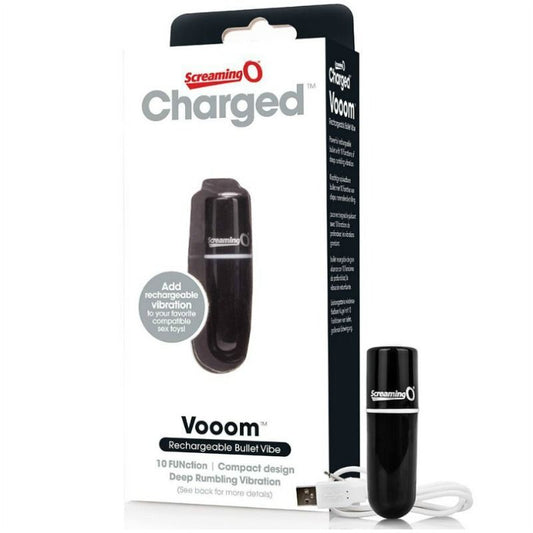 Screaming O rechargeable vooom bullet vibrator sex toy black