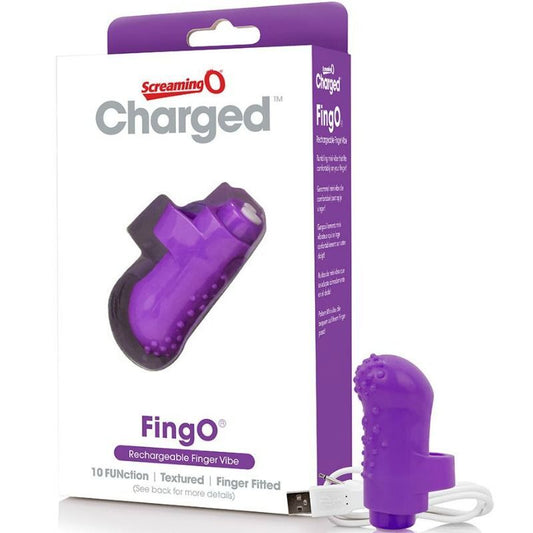 Screaming O fing O rechargeable thimble finger vibrator stimulator sex toy purple