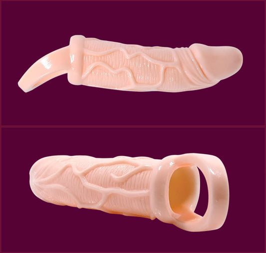 Baile Penisverlängerungshülle mit Vibration und Hodenband, 13,5 cm