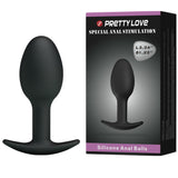 Pretty love plug anal silicone ergonomic anchor design 6.5cm sex toy black stimulation