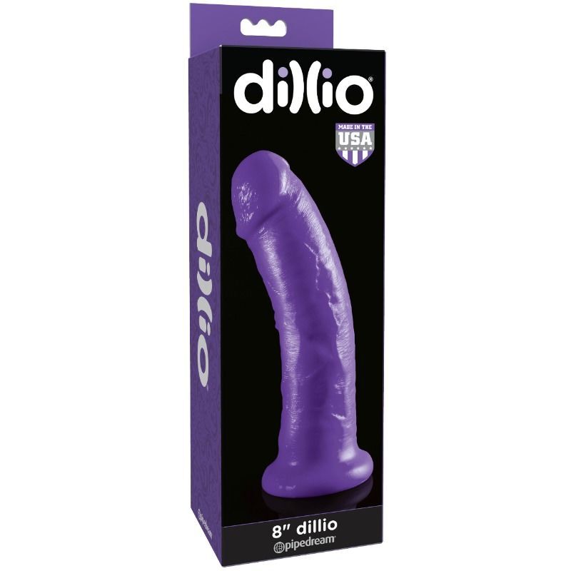 Dillio dildo with suction cup 20.32cm - purple
