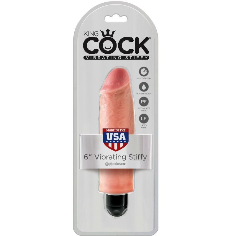 King cock vibrator realistic 15.24cm stiffy natural dildo sex toy women